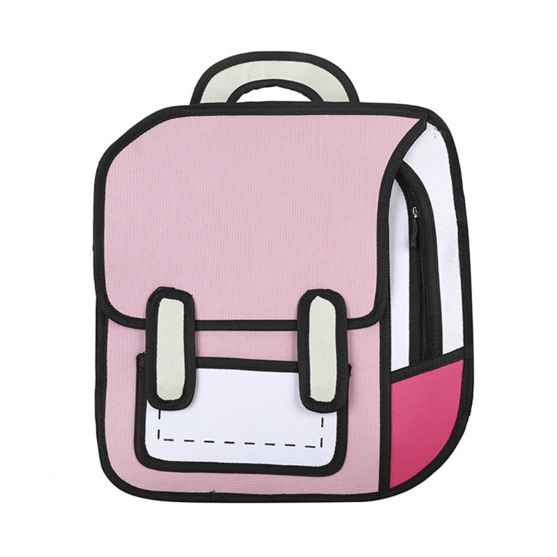 Kreative Frauen 2D Zeichnung Rucksack Cartoon Schule Tasche Comic Bookbag für Teenager Mädchen Daypack Reise Rucksack: -PK