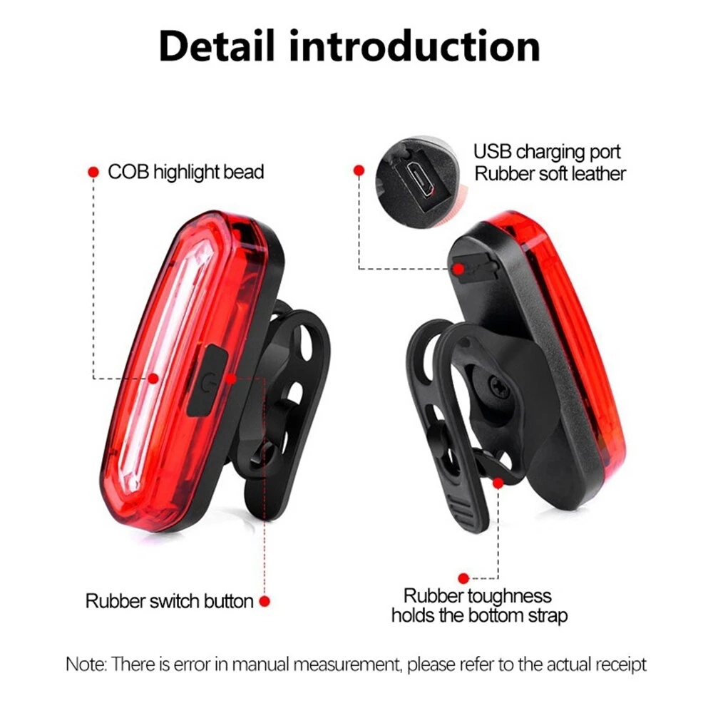 Bicycle Lighting Bike Lights Rechargeable Lamp USB Bike Rear Tail Lights Led Waterproof Lantern Cycling Flashlight for Bicycle