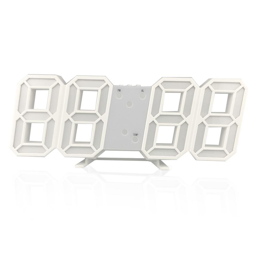 Iso seinäkello moderni herätyskello seinällä päivämäärä lämpötila pöytäkello kodin sisustusteline ripustaa digitaalinen kello: Valkoinen