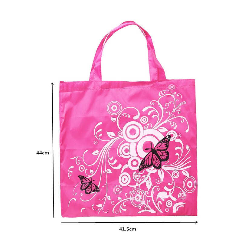 Bolsas de compras reutilizables impermeables para mujer, bolso plegable Oxford, tela de Estampados de flores de mariposa ecológica, bolsa de la compra