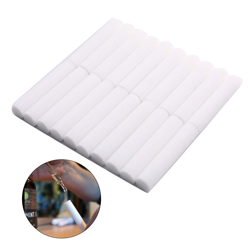 20Pcs Nasen Inhalator Ersatz Baumwolle Dochte Aromatherapie Inhalator Refill Inhalator Nasen Stick Ätherisches Öl Duft Rohr DIY Stroh