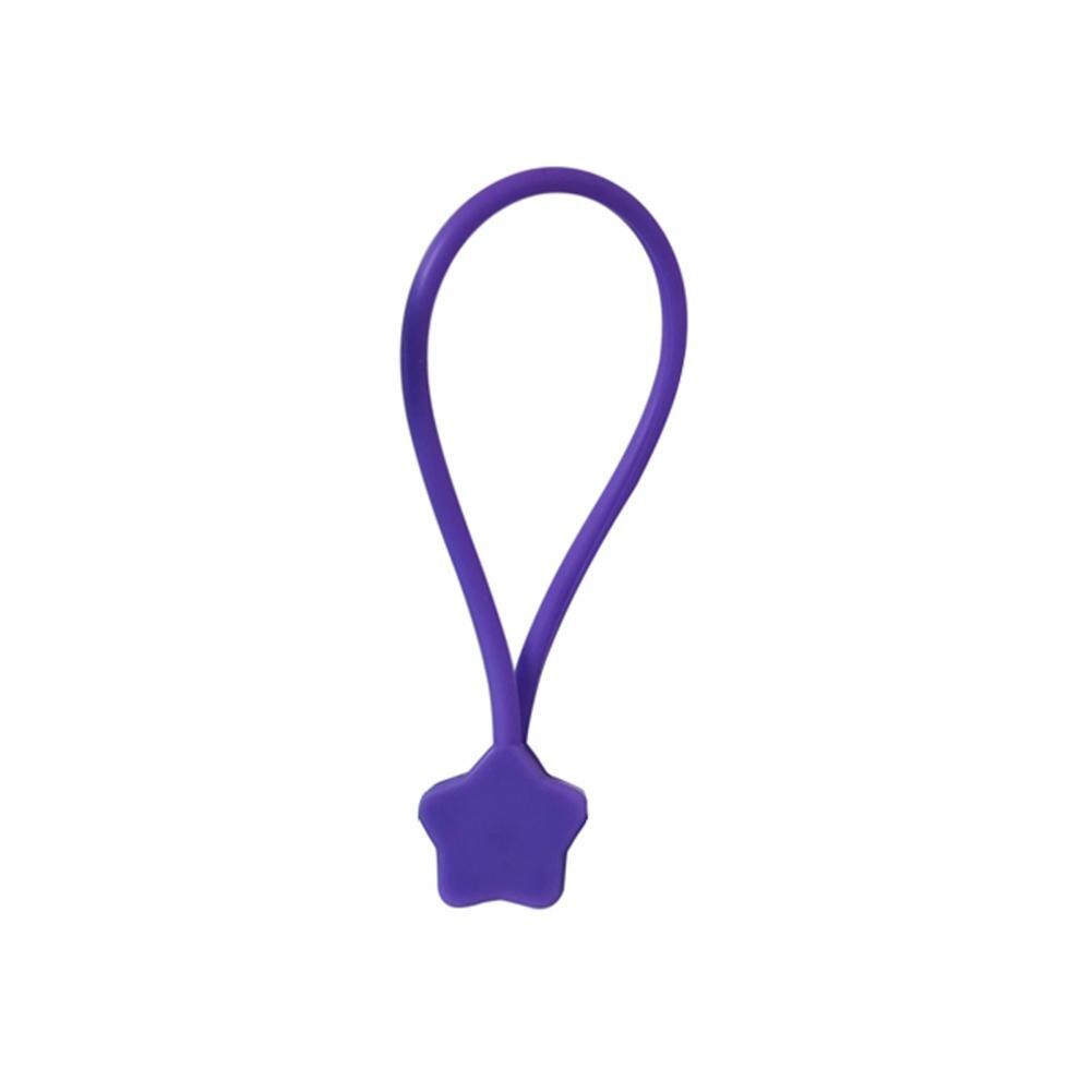 Cable Organizer Magnetic Star Shape Silicone Charging Cable Winder for Cord: Paars