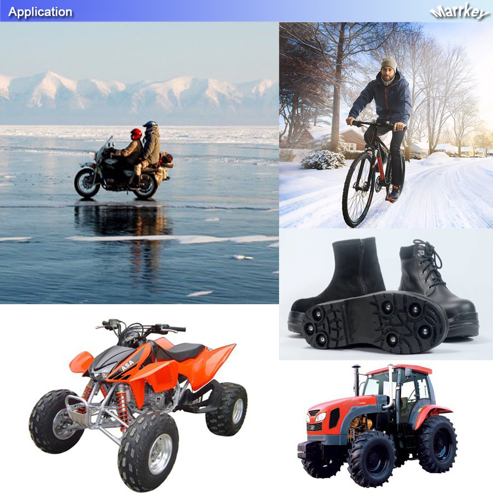 Marrkey-clous de pneus 12mm | Clou de glace/clous à vis/chaînes de neige/pointes de pneus d'hiver pour vtt/Mini-tracteur/moto/vélo/chaussures