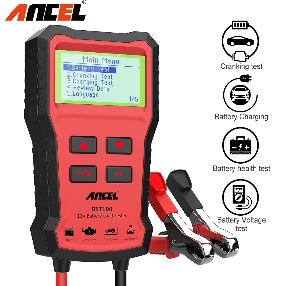 Ancel bst 100 auton akkutesteri analysaattori 12v 2000cca jänniteakkutesti latauspiirin kuormitustestaus auton diagnostiikkatyökalu