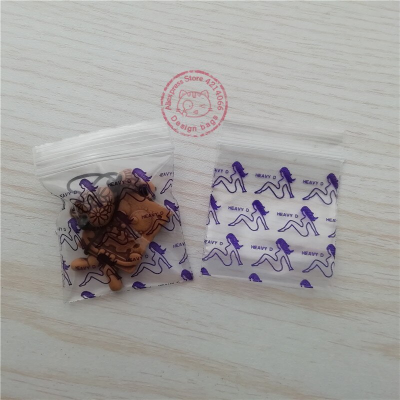 Small Zipped Lock Reclosable Plastic Zip Lock Bags (4Patterns 24Sizes Selects) #H14: heavy.d / 50x50 mm