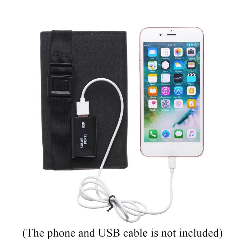 Sammenleggbar 20w usb solcellepanel bærbar sammenleggbar vanntett solcelle lader mobil strøm batterilader utendørsutstyr