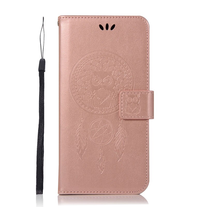 Lenovo K5 Flip Case Lenovo K5 Plus A6020a40 Cover Cute Owl Leather Wallet Phone Cases Lenovo Lemon 3 A6020 A6020a46 A 6020 Coque: rose gold