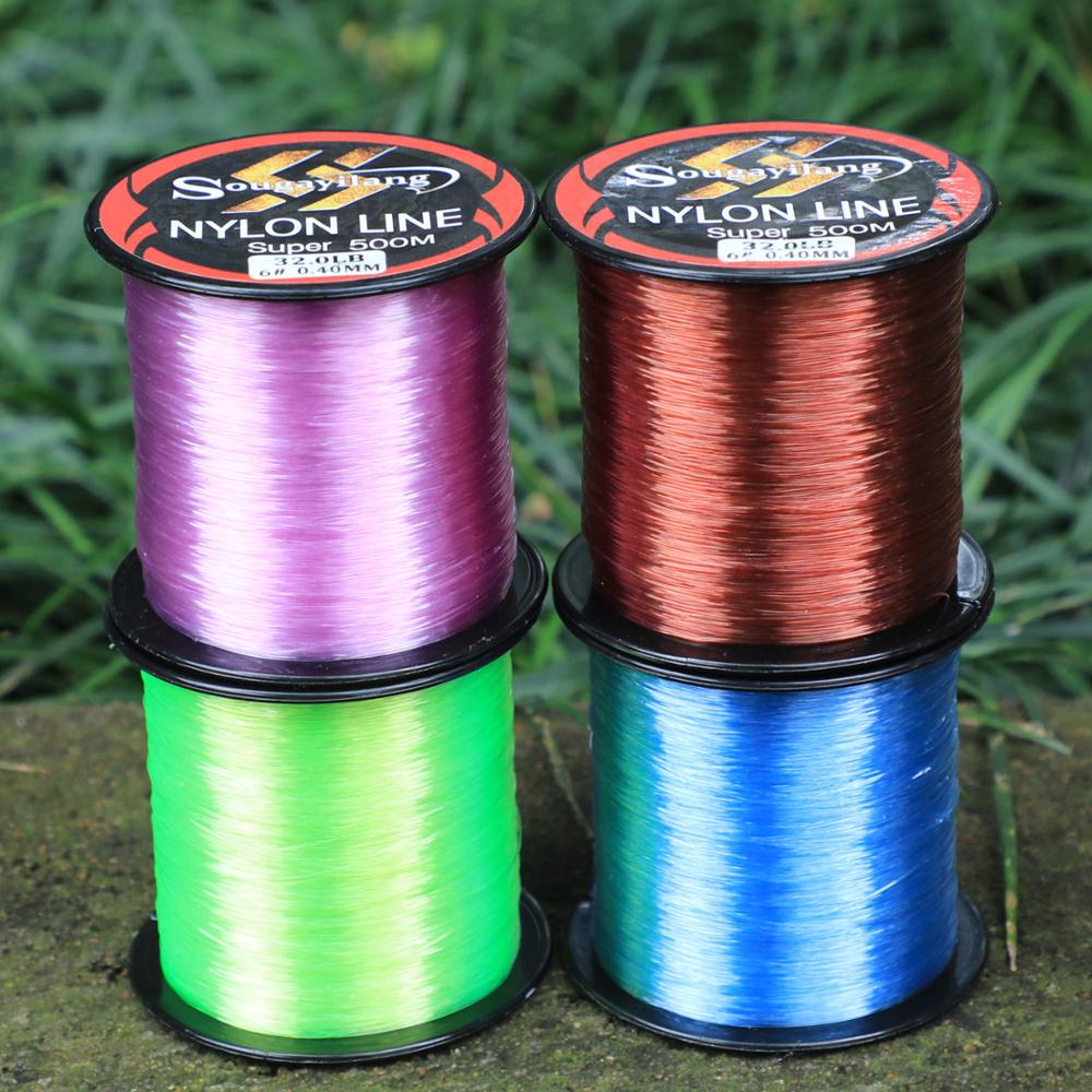 Sougayilang 500m nylon fiskesnøre 11-36.3lb fiskeline fører line synkende line fiskeline glat pesca