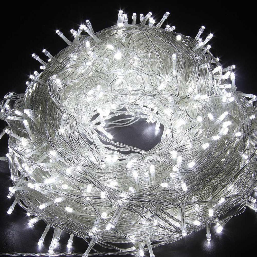10M 20M 50M 100M Kerst Guirlande Verlichting Led String Fairy Light Festoen Lamp Outdoor decoratieve Verlichting voor Bruiloft: WHITE / 16-20W