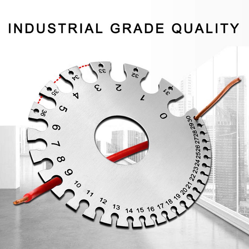 2 Pcs Stainless Steel Thickness Gauges, Wire Gauge Measurement Tool-Round Wire Cable Sheet Thickness Gauge