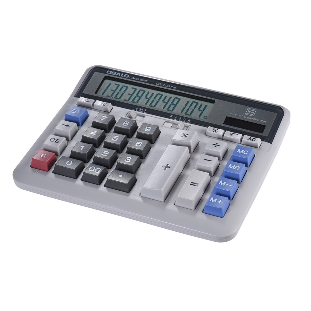 Large Computer Electronic12 Digit Display Multi-functional Calculator Counter Solar & Battery Power Big Button for School
