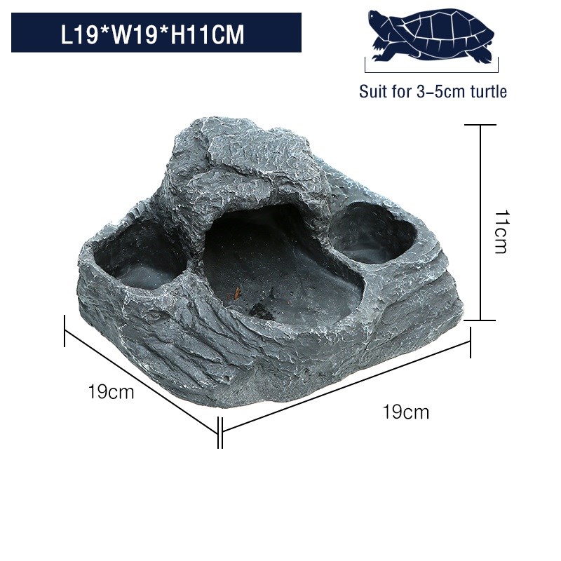 Turtle Basking Platform Tortoise Climbing Ramp Shale Reptile Resting Terrace Hiding Cave Terrarium Aquarium Decoration: 2