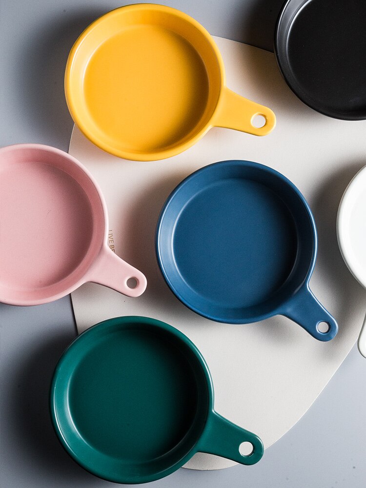 Nordic baking pan bakeware baked rice plate home dinner plate baking plate ceramic plate fruit plate salad plate CE / EU
