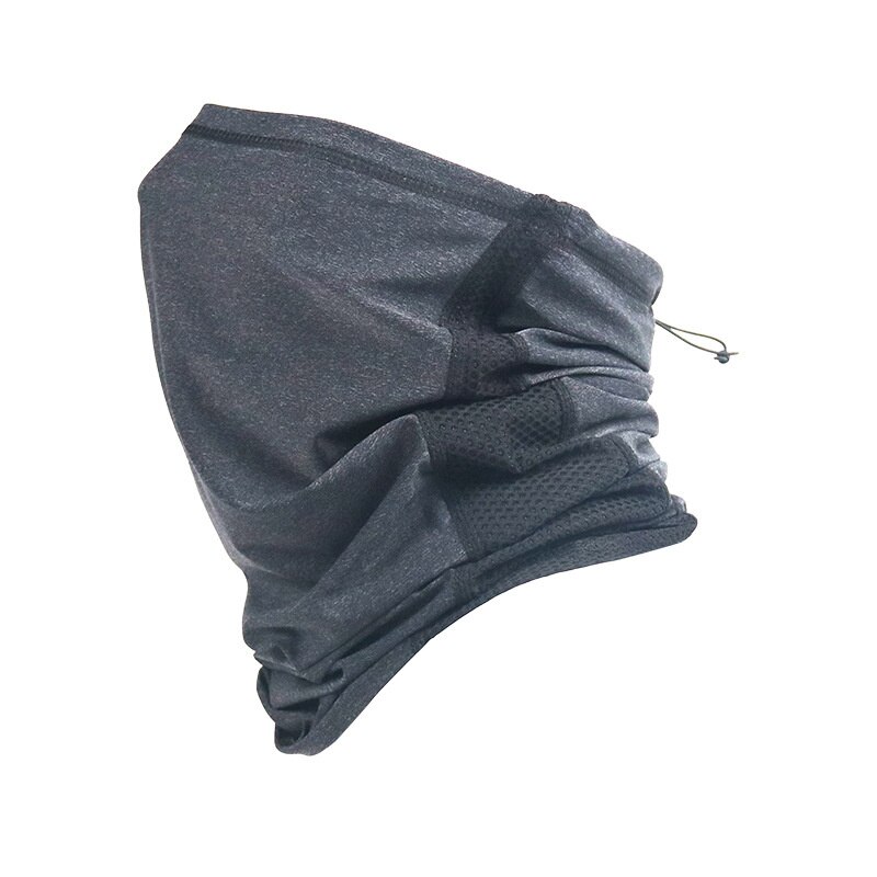 Masque cache-nez à cordon de serrage, cache-nez avec maille respirante pour Sports de plein air d&#39;été, Protection contre la poussière UV: Dark Gray