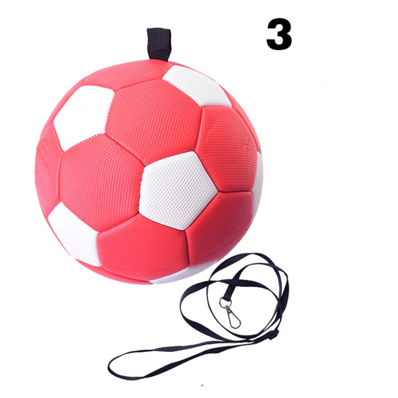 Kids Football Training Ball For Boys Grils Foot Ball Outdoor Equipment Training Practice Belt Pupils With Rope Soccer Ball: red white 3