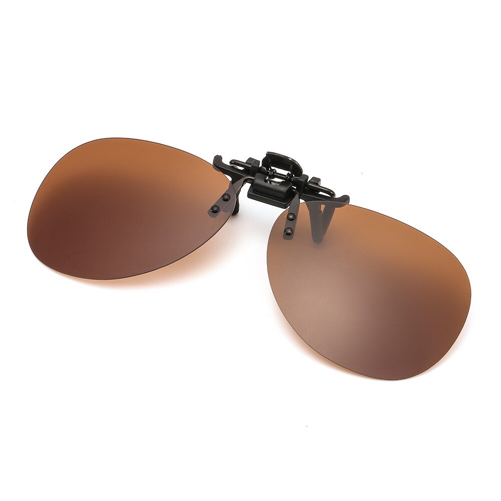 Nattesyn klip på driverbriller kørebriller polariserede solbriller rund form: Brun