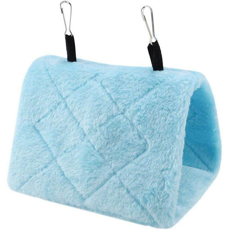 Cage à Hamster pour animal domestique, nid suspendu, perroquet, perruche, lit , hamac pour Rat, jouets pour l'hiver, nichoir, chalet: Bleu / S