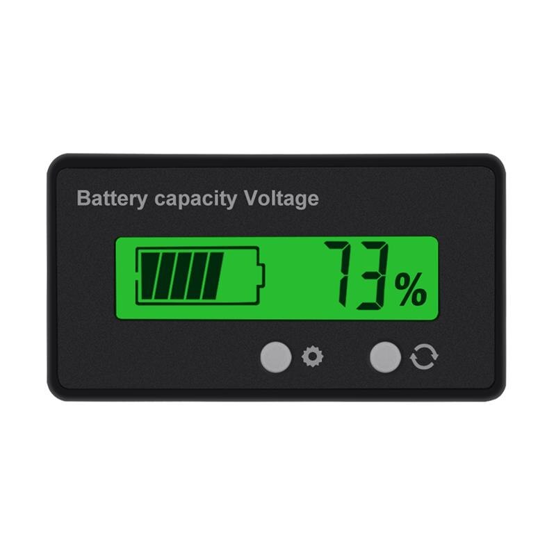 Bilbatteri kapacitet monitor lcd skærm baggrundsbelysning måler bly syre batteri status indikator lithium batteri kapacitet tester: Grøn