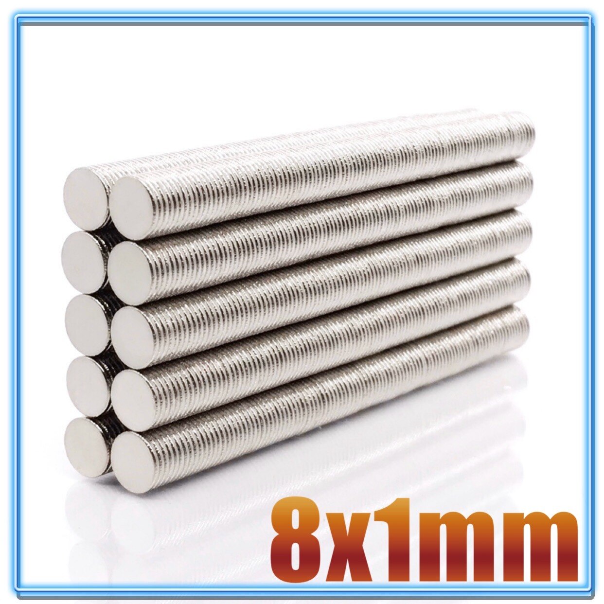 Disques magnétiques permanents Super puissants N35 en néodyme, 8x1mm, lot de 10/50/100/200/500 pièces