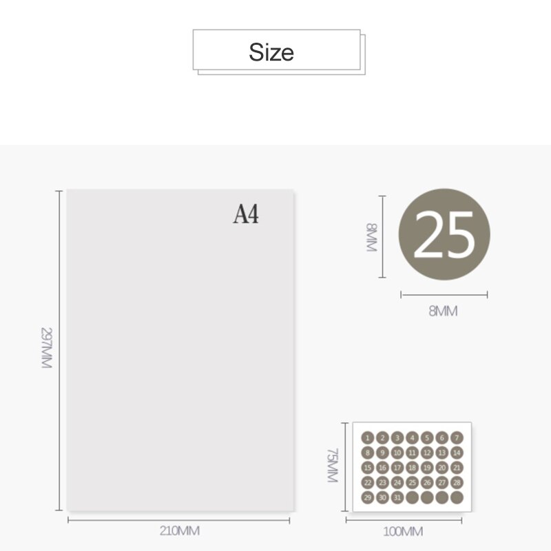 Fromthenon 2022 Notebook &amp; Journals Date Stickers for Full Year Planner Round Number Sticker 365 Daily Days Stickers Stationery