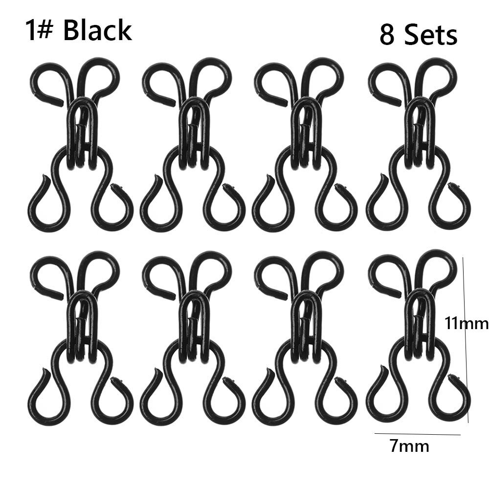 8 Sets Mini Metal Buckle DIY Doll Belt Buckles Invisible Buttons for 1/6 Doll Bags Clothes Sewing Accessories 11/14/16/18mm: Black 11mm