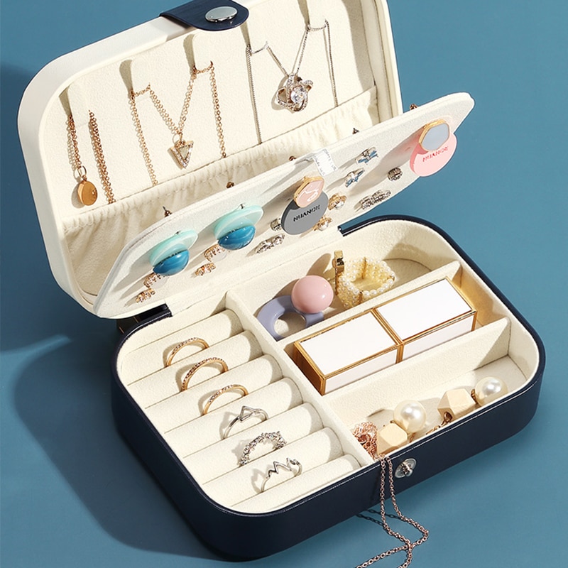 Boîte à bijoux avec miroir bijoux cercueil Portable maquillage organisateur beauté voyage boîte Bracele porte-collier emballage