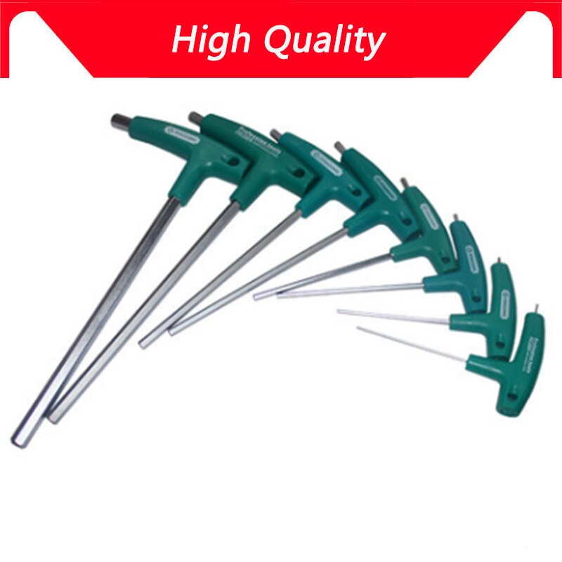 1 Pcs 2mm/4mm/6mm/8mm Gewikkeld Handvat T Shape 6mm Hex Bit Tip Inbussleutel handje Bolt driver schroevendraaier
