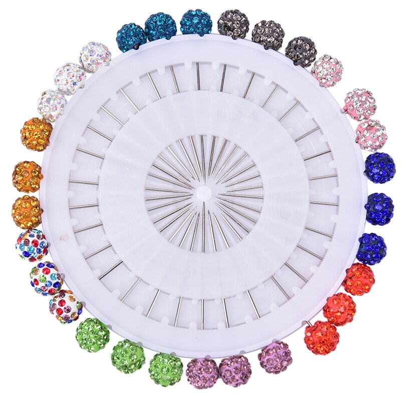 30 sztuk muzułmańnarty hidżab przypinki robić chusty kryształ piłka broszka Szpilka moda klips na szalik ślubne Szpilka dla kobiet kryształowa kula broszka: wielobarwność