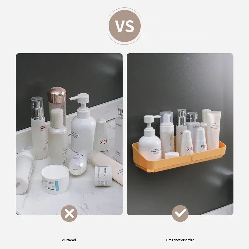 Zelfklevende Badkamer Plank Keuken Organizer Plastic Shampoo Rek Douche Plank Badkamer Accessoires Geen Boorplank