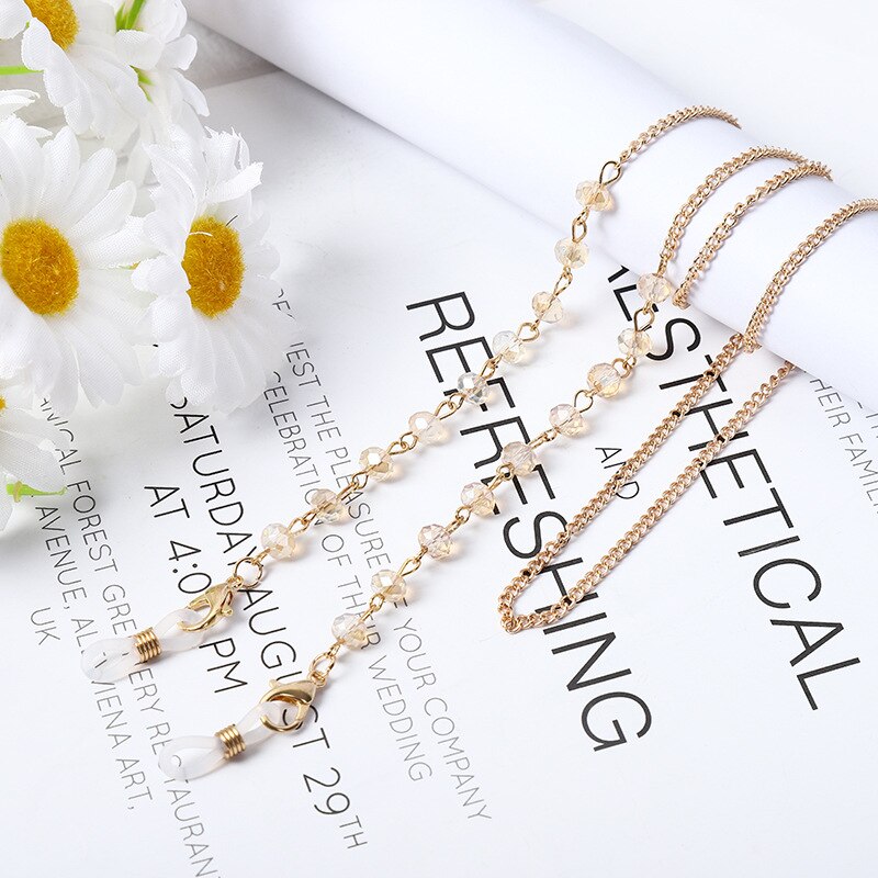 Cadena con abalorios de perlas a la para mascarilla para mujer y niña, cadenas para gafas, correas y cordones para el cuello, cuerda para gafas de lectura, soporte con cordón: 12