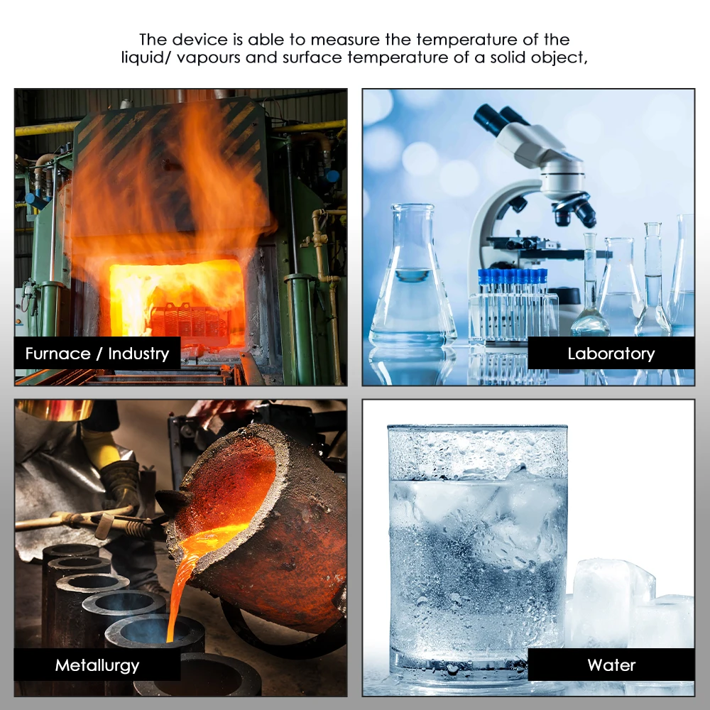 Termómetro de termopar tipo K J T E R S N, pantalla Dual y de 4 canales, herramienta de medición de laboratorio Industrial con sonda de termopar