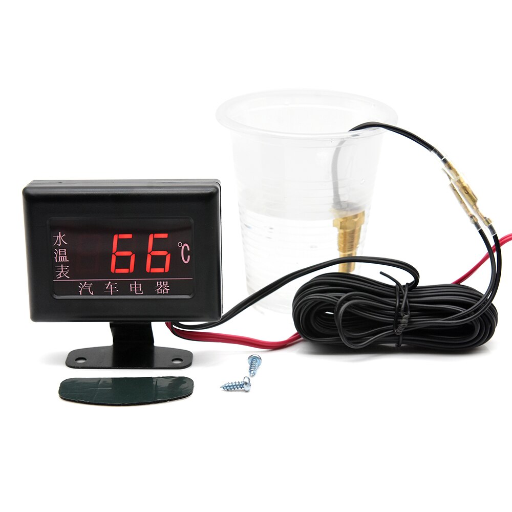 DC12V 24V Universal Digital Water Temperature Gauges for Car+Water Temperature Sensor Head Plug 10MM 12MM 14MM 16MM 17MM 21M