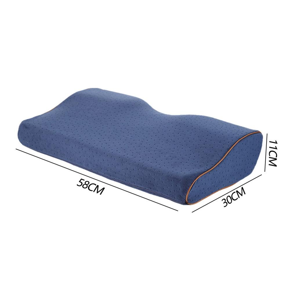 Memory Foam Orthopedic Neck Pillow Slow Rebound Neck Protection Soft Cervical Health Care Cervical Orthopedic Neck Foam Massage: Blue L