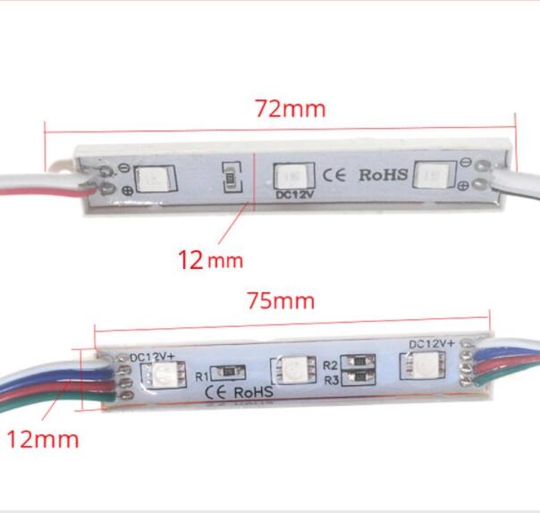 Waterproof IP65 DC12V SMD 5050 3 LED Modules RGB LED module light lamp Warm white Cool white Red Blue Yellow LED module light