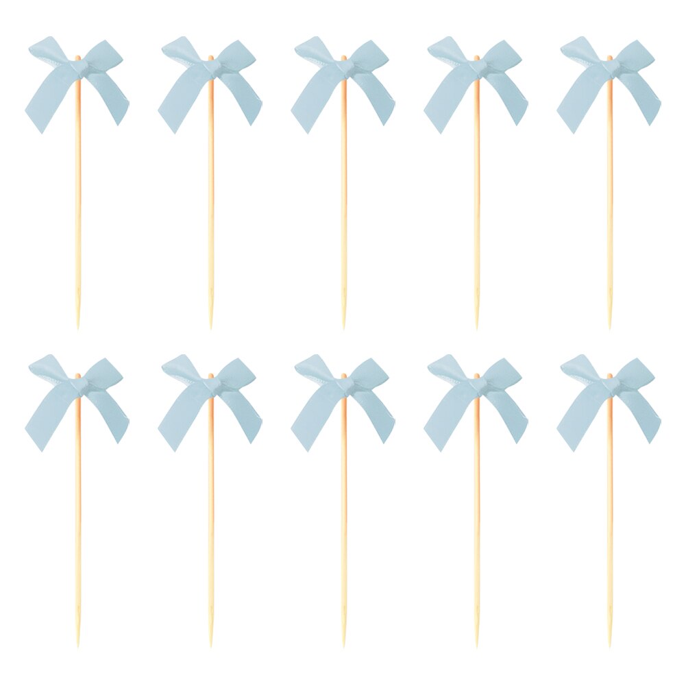 20Pcs Strik Verjaardag Insert Fruit Stok Kaarten Strik Sticker Dessert Cupcake Baby Shower Kids Party Bruiloft Benodigdheden: 20PcsBU