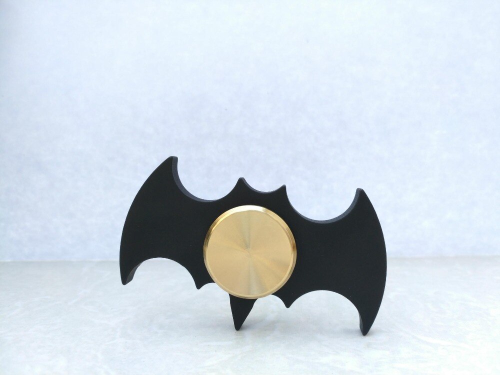 Zwart Cool Bat Top Spinner Speelgoed voor Autisme en ADHD Focus Angst Relief Stress Speelgoed Kids Fidget Spinner Metalen koper