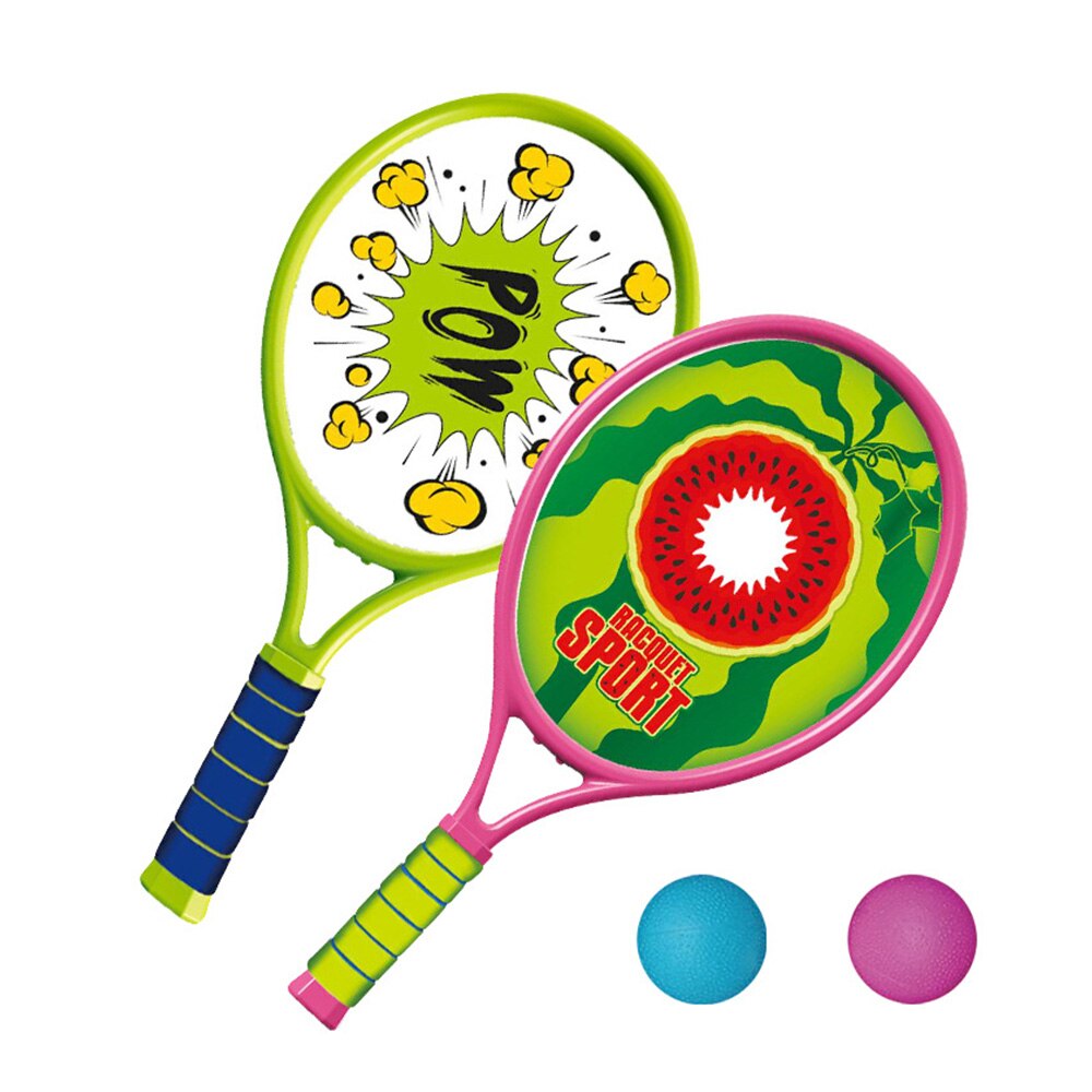 Kids Tennis Racket Play Set 2 Matching Balls Outdoor Exercise Children's Fitness Equipment: A1