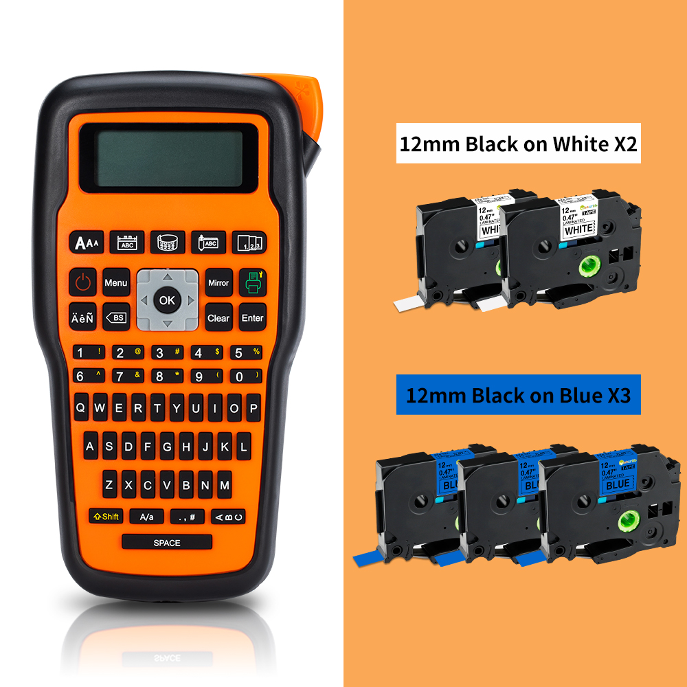 Etiquetadora portátil E1000 PRO, Compatible con cinta de TZe-231 Brother, teclado QWERTY térmico inalámbrico, máquina etiquetadora de múltiples símbolos: LC