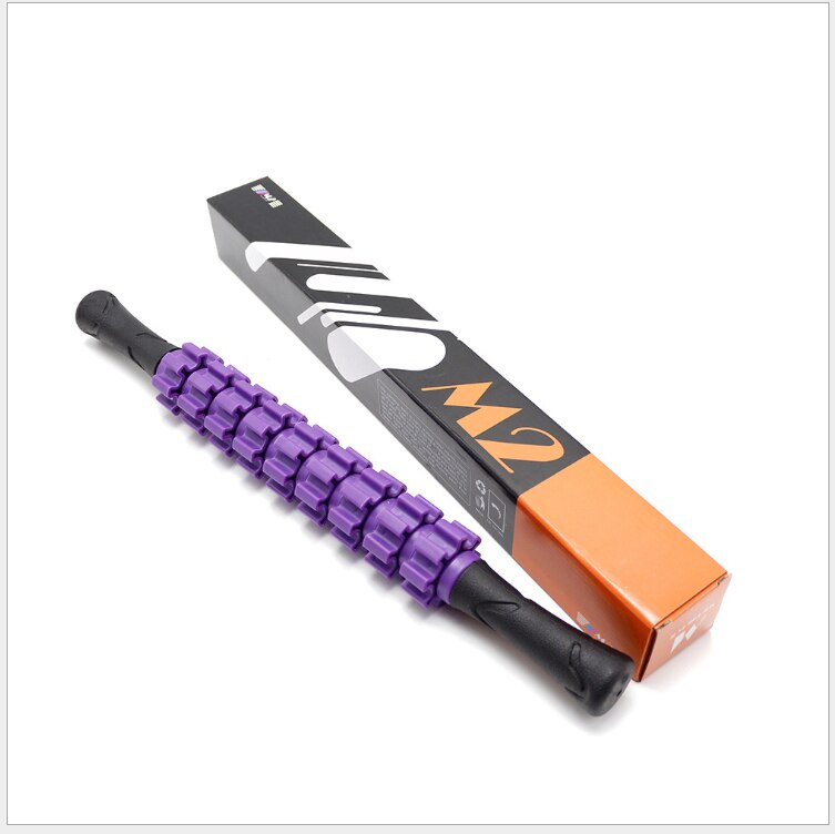 9 ruller yoga massasje stick kropp sport massasje verktøy fysioterapi gjenopprette trykkpunkt muskel rulle treningsutstyr: Lilla