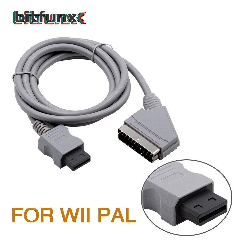 Bitfunx Scart Cable 1,8 m para PS2/PS1/Dreamcast/SEGA MD1/MD2Megadrive 1/Génesis 1/XBOX/WII/Saturn Video juego de Cable: for Wii PAL