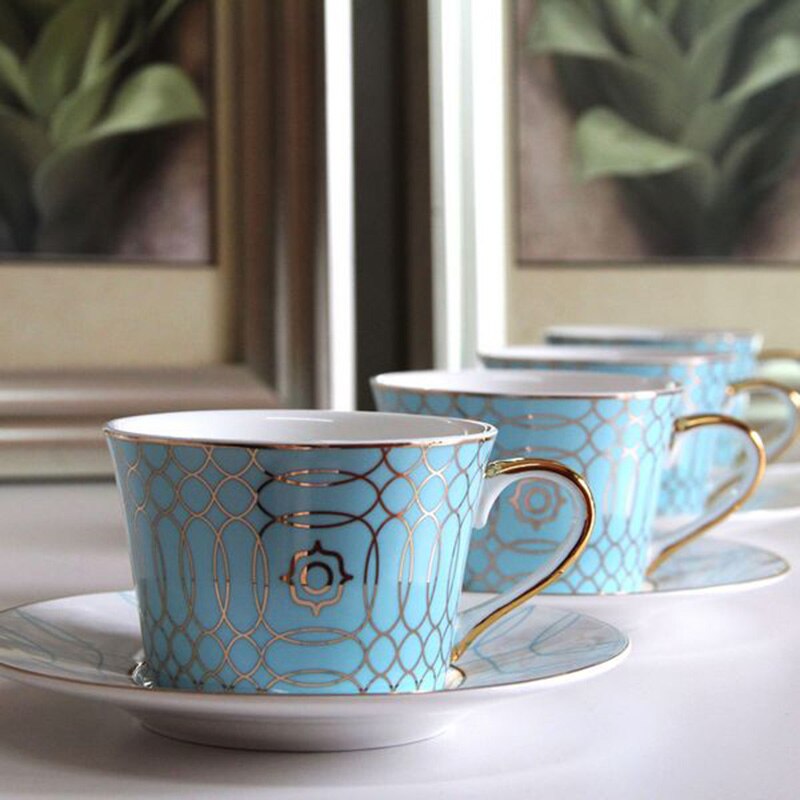 Topkvalitets benporcelæn kaffekop europæisk tekopsæt og underkop hjemmefest eftermiddagste tekop porcelæn