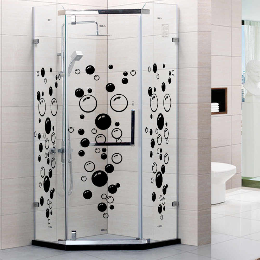 Bubbles Circle Removable Wall Wallpaper Bathroom Window Sticker Decal Home Black