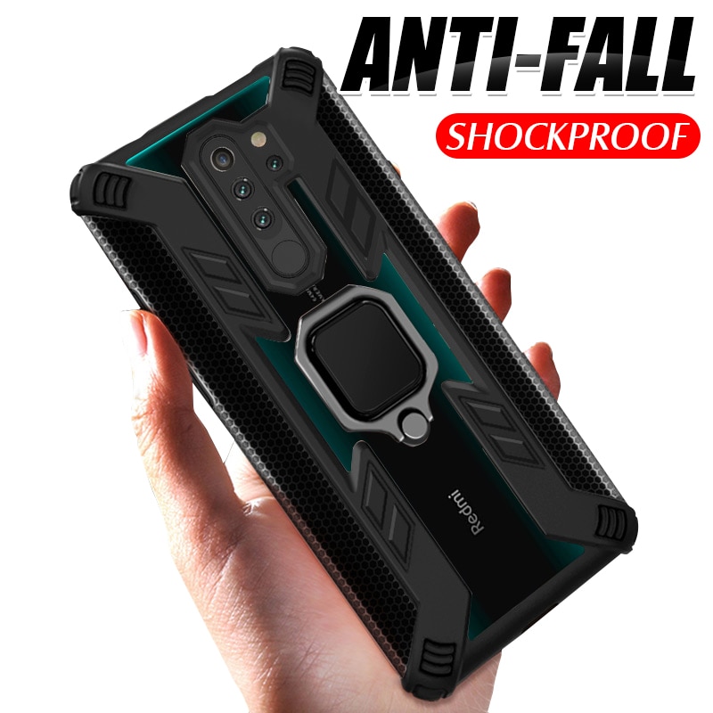 Luxe Armor Zachte Siliconen Metalen Ring Houder Case Voor Xiaomi Redmi Note 8T 7 8 Pro K20 Pro Shockproof bumper Case Cover