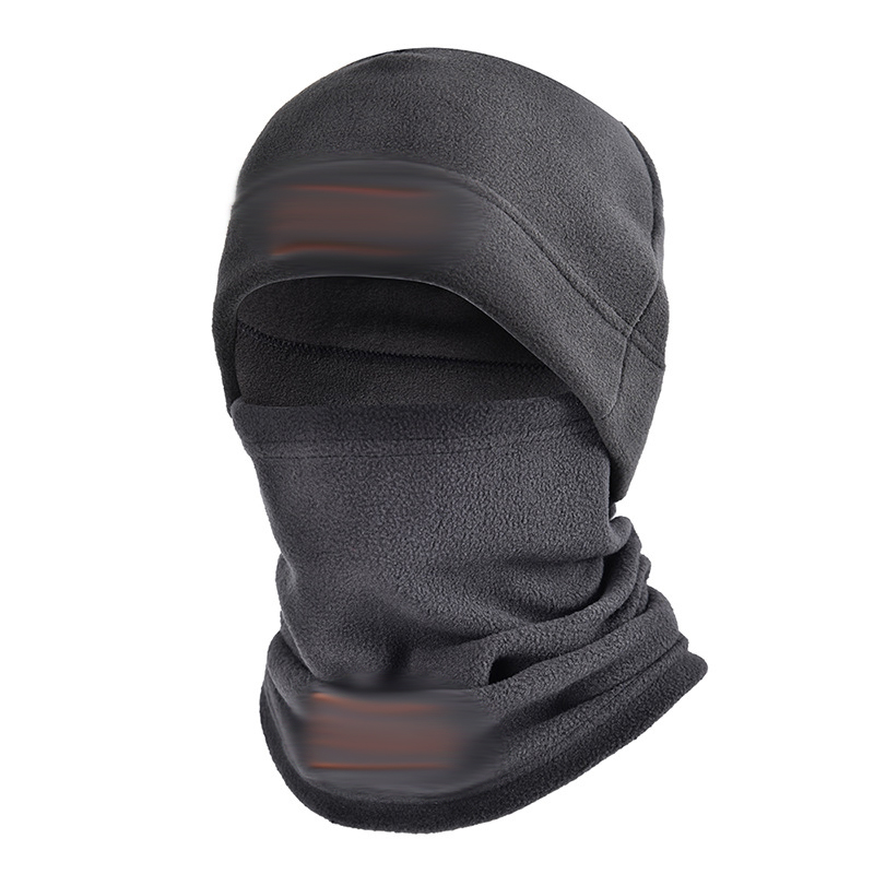 Autumn and winter fleece hat cold swing fleece neck cover outdoor cycling mountaineering mask neck set Official Website: GRAY
