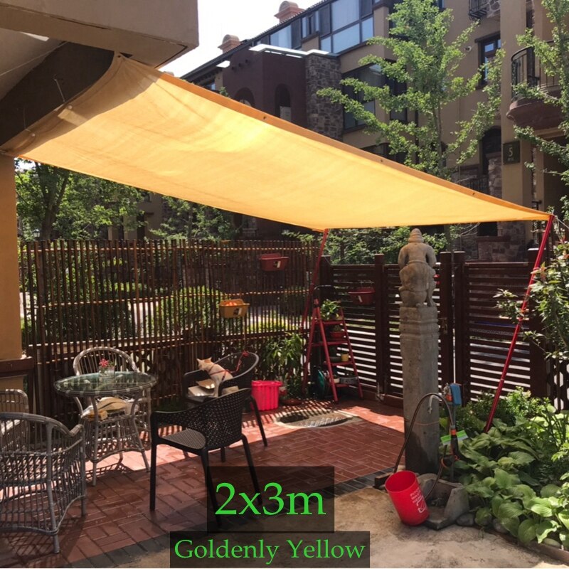 Thick 96% Sun Shade Rate Sunshade Net Lightly Yellow Window Net Window Awning Shade Sail Awning Anti-UV Garden Yard Shade: Yellow B  2x3