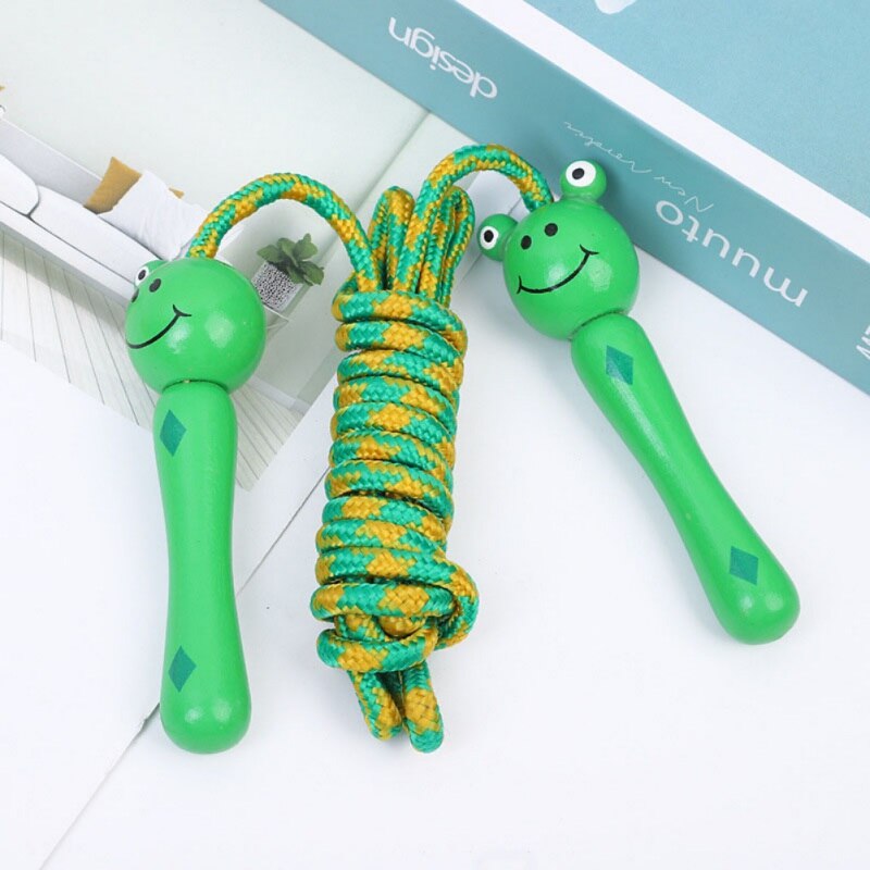 Nuevos juguetes para niños, animales de caricatura de madera, asa para saltar la cuerda, estudiantes de guardería, cuerda de ejercicio, cuerda de salto para Fitness