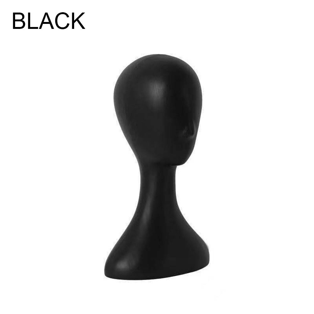 Female Model Wig Hat Scarf Manikin Head Model Display Frame Accessories Female Head Props: black
