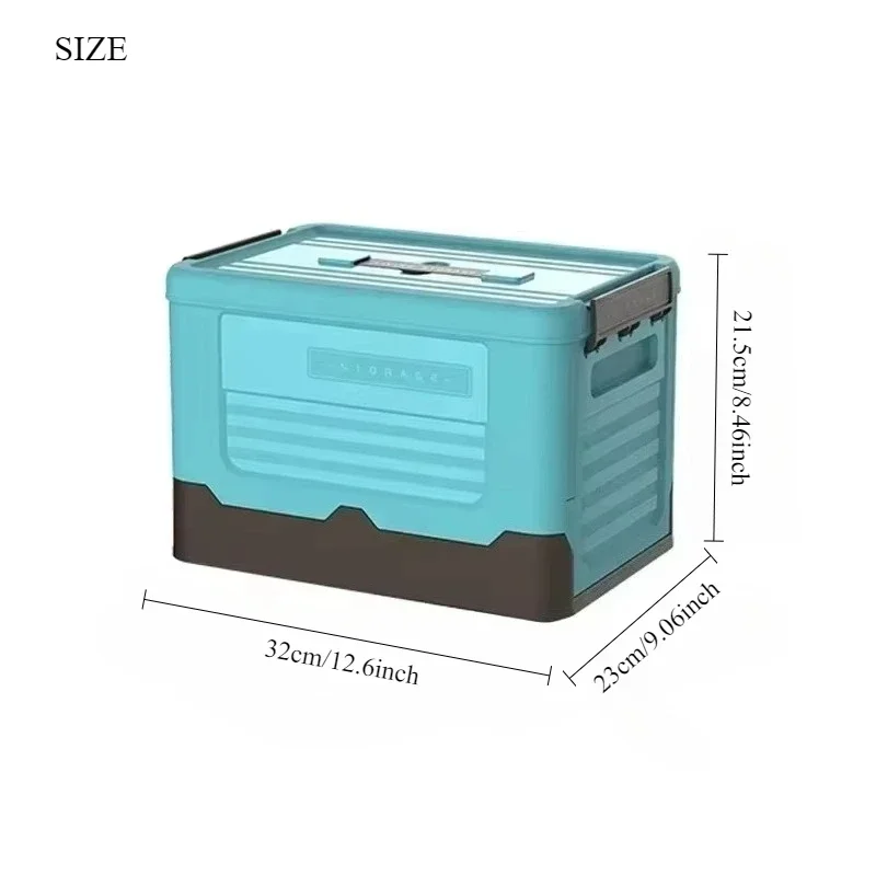 ﻿ Aufbewahrungsbox mit Deckel, großes Fassungsvermögen, großes Fassungsvermögen, Kleidungsbehälter für den Außenbereich, faltbar, Kunststoff, Campinghalter, Haushaltsbox