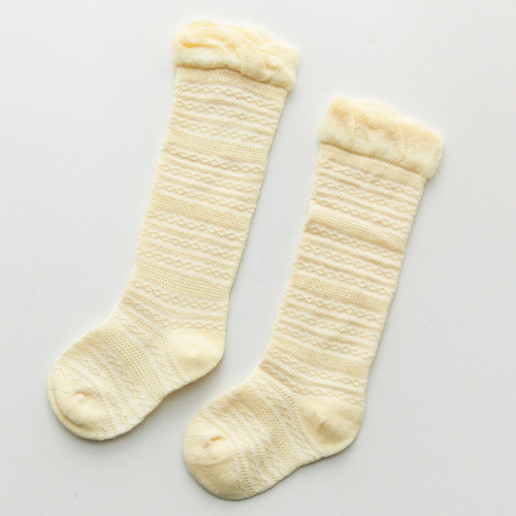 1 par nyfødte baby drenge piger sokker solid blonde prinsesse strømper sokker efterår forår børn sokker kawaii høje knæ sokker