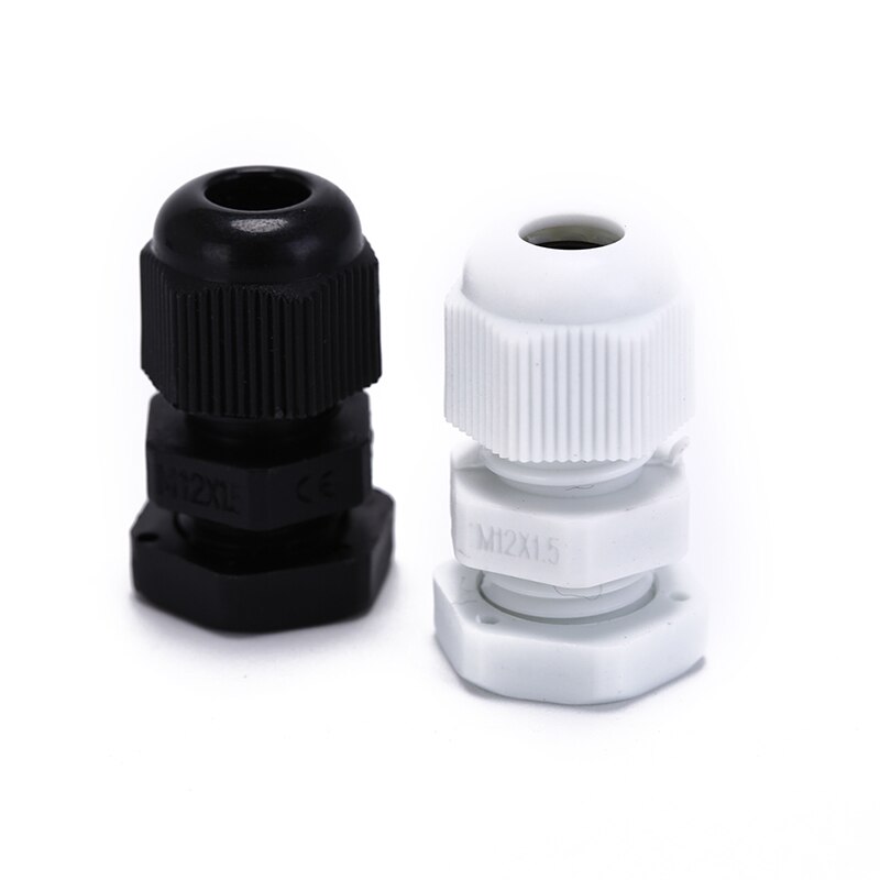 10pcs/lot 3mm-6.5mm Cable Glands Connector For Cable CE Waterproof Nylon Plastic Cable Gland IP68 M12 Connector